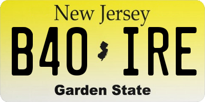 NJ license plate B40IRE