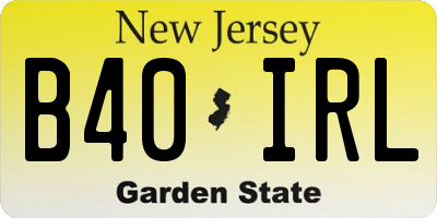 NJ license plate B40IRL