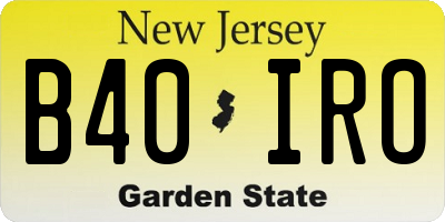 NJ license plate B40IRO