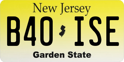 NJ license plate B40ISE