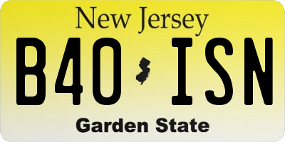 NJ license plate B40ISN