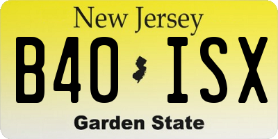 NJ license plate B40ISX