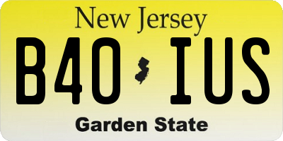 NJ license plate B40IUS
