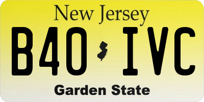 NJ license plate B40IVC