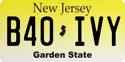 NJ license plate B40IVY