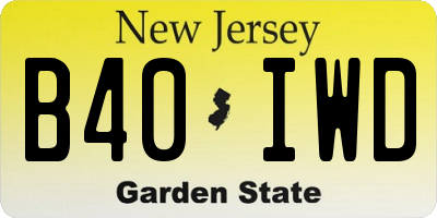 NJ license plate B40IWD