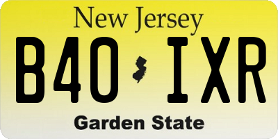NJ license plate B40IXR