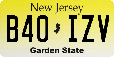 NJ license plate B40IZV