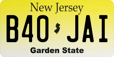 NJ license plate B40JAI