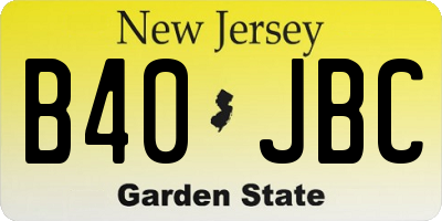 NJ license plate B40JBC