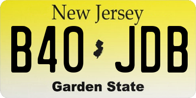 NJ license plate B40JDB