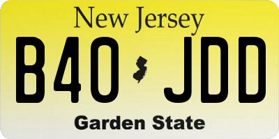 NJ license plate B40JDD