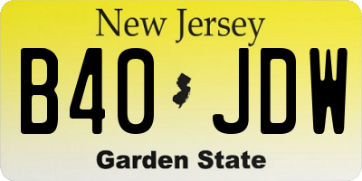 NJ license plate B40JDW