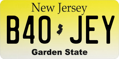 NJ license plate B40JEY