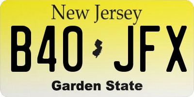 NJ license plate B40JFX