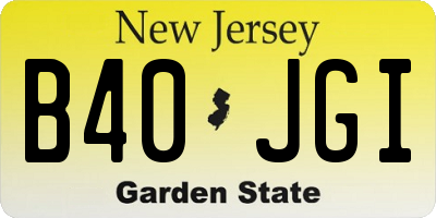 NJ license plate B40JGI