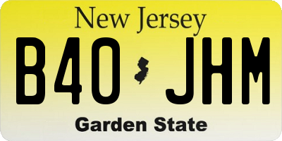 NJ license plate B40JHM