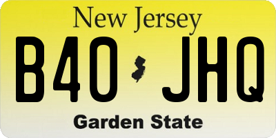 NJ license plate B40JHQ