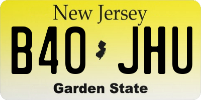NJ license plate B40JHU