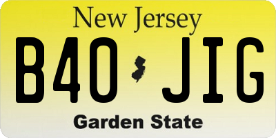 NJ license plate B40JIG