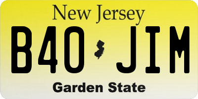 NJ license plate B40JIM