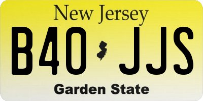 NJ license plate B40JJS