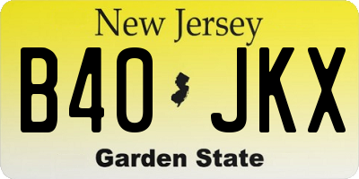 NJ license plate B40JKX