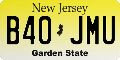 NJ license plate B40JMU