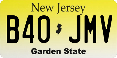 NJ license plate B40JMV
