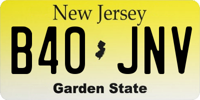 NJ license plate B40JNV