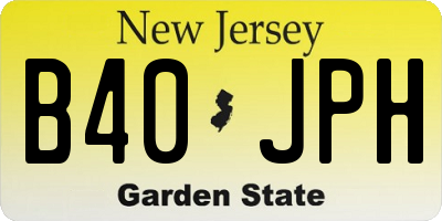 NJ license plate B40JPH