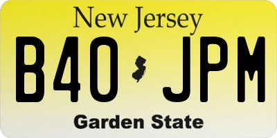 NJ license plate B40JPM