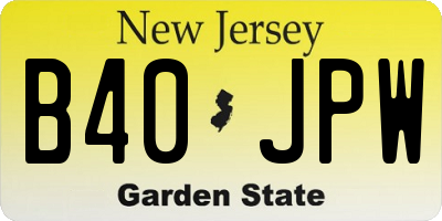 NJ license plate B40JPW