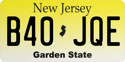 NJ license plate B40JQE