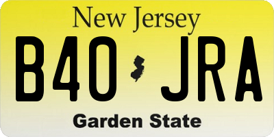 NJ license plate B40JRA