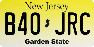 NJ license plate B40JRC