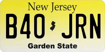 NJ license plate B40JRN