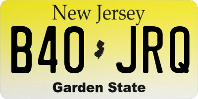 NJ license plate B40JRQ