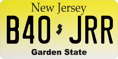 NJ license plate B40JRR