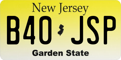 NJ license plate B40JSP