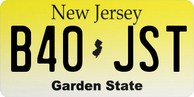 NJ license plate B40JST