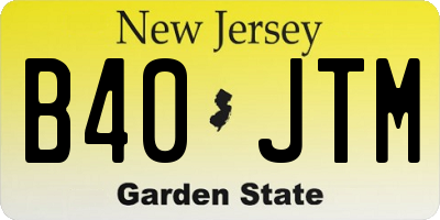 NJ license plate B40JTM