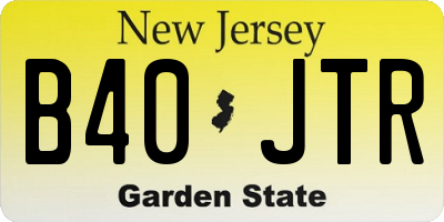 NJ license plate B40JTR
