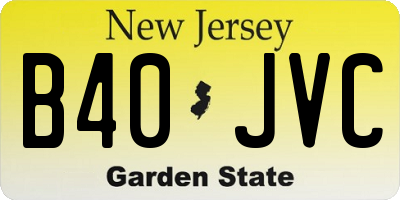 NJ license plate B40JVC