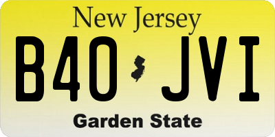 NJ license plate B40JVI
