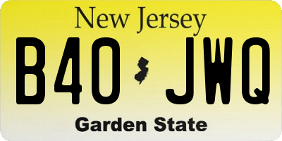 NJ license plate B40JWQ