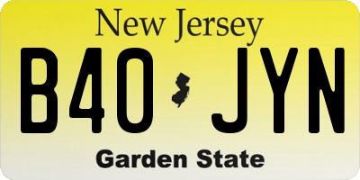 NJ license plate B40JYN