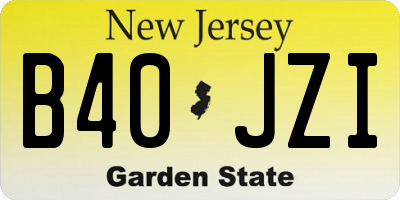 NJ license plate B40JZI