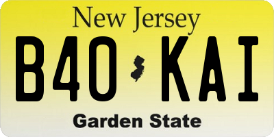NJ license plate B40KAI