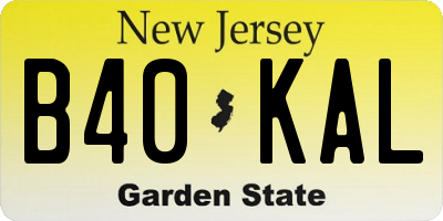 NJ license plate B40KAL